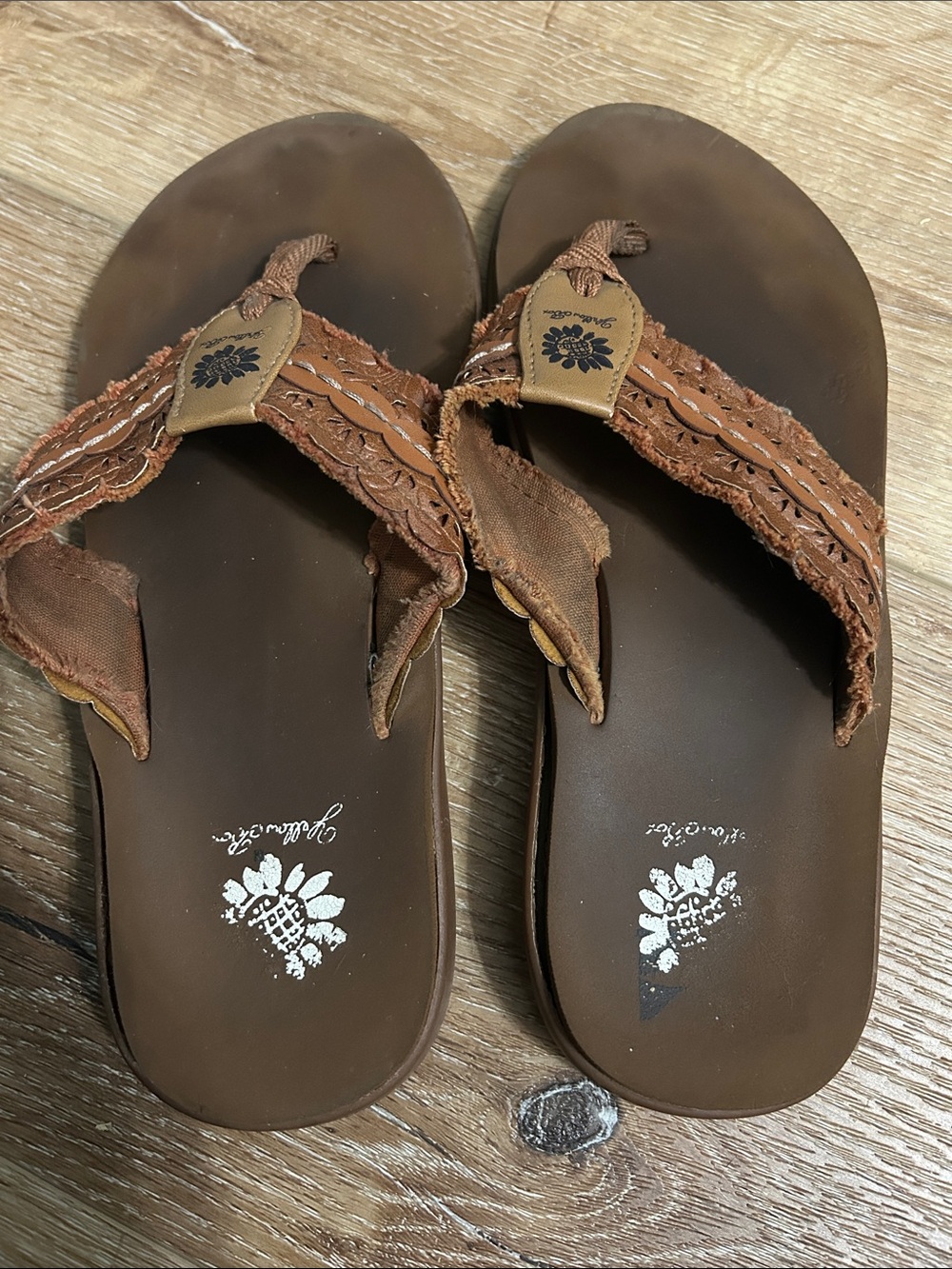 Yellow Box Brown Thong Sandals